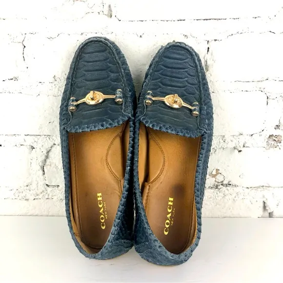 Coach Arlene Snakeskin Embossed Loafers