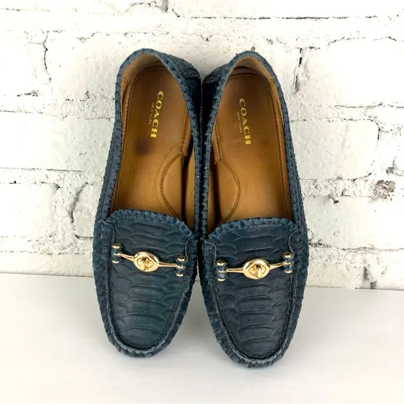 Coach Arlene Snakeskin Embossed Loafers