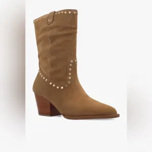 Coach BROWN ‘Phoebe’ heeled suede ankle boots