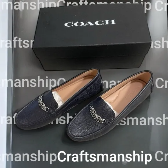 COACH Crosby Driver’s Chains LTD. Driving Loafers / Coach. UK   size 8 B    NWT