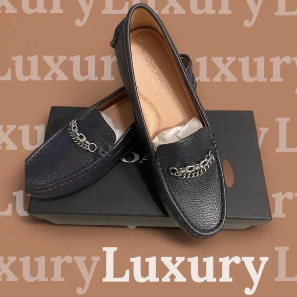 COACH Crosby Driver’s Chains LTD. Driving Loafers / Coach. UK   size 8 B    NWT