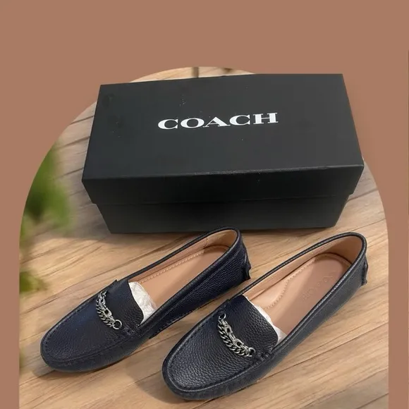 COACH Crosby Driver’s Chains LTD. Driving Loafers / Coach. UK   size 8 B    NWT
