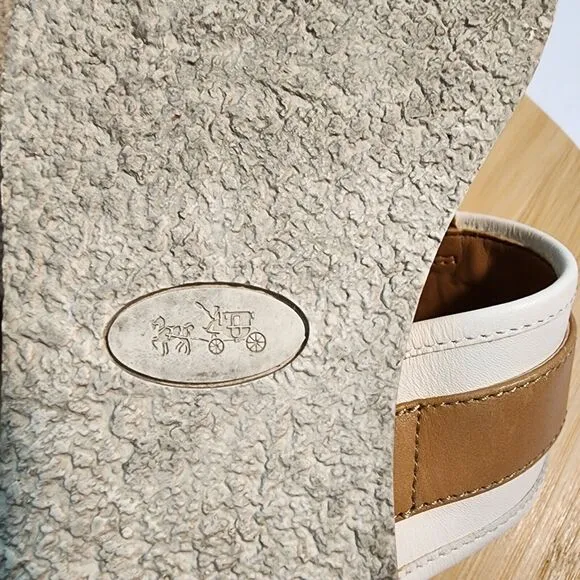 COACH Eileen Turnlock Slide Sandals Flip Flops Chalk Nude Sz 7.5 in open box