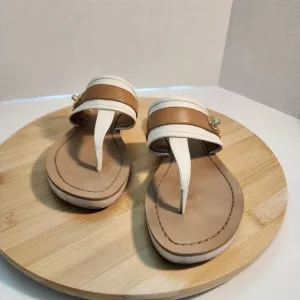 COACH Eileen Turnlock Slide Sandals Flip Flops Chalk Nude Sz 7.5 in open box