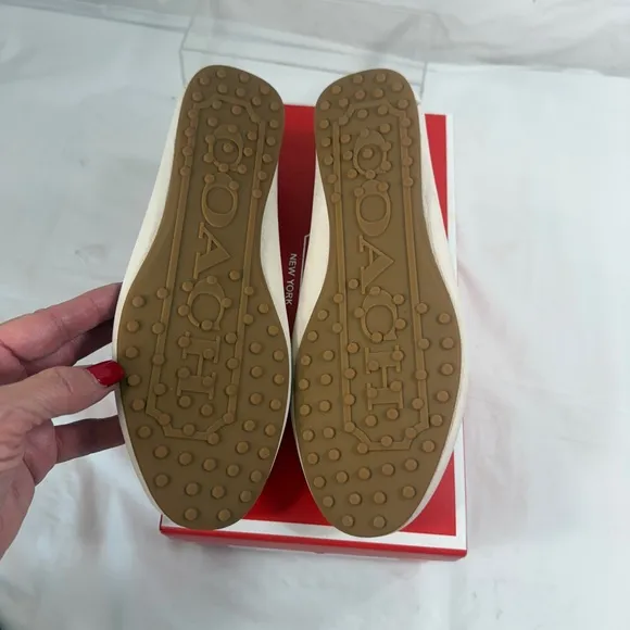 Coach Fredrick Nubuck leather slip on loafers bone, driving moccasins
