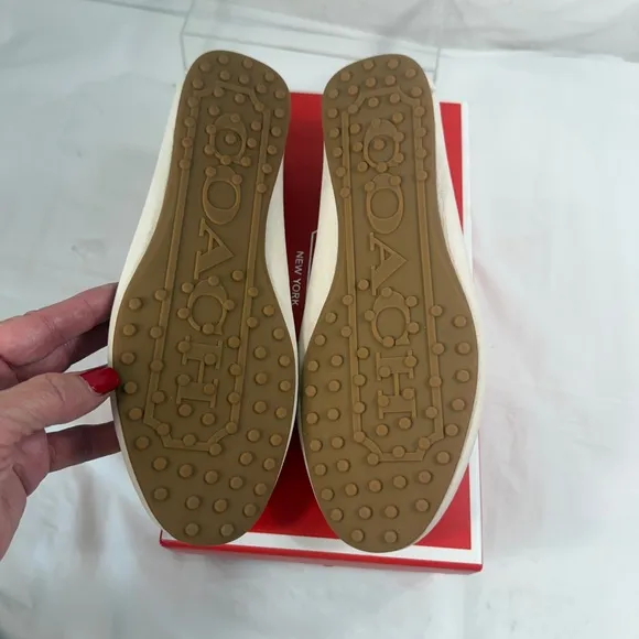 Coach Fredrick Nubuck leather slip on loafers bone, driving moccasins
