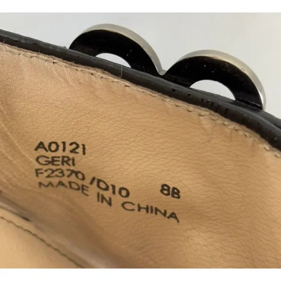 Coach Geri Platform Wedge Slide Sandals Heels Womens 8 Black Open Toe
