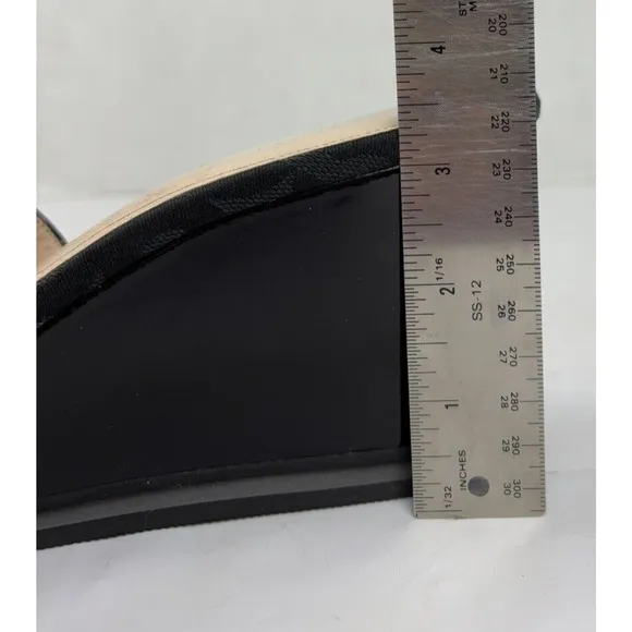 Coach Geri Platform Wedge Slide Sandals Heels Womens 8 Black Open Toe