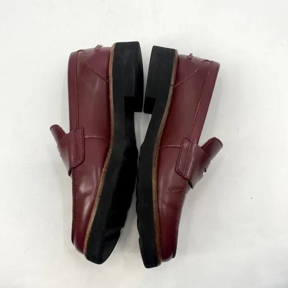 Coach Indie Box Maroon Penny Loafers