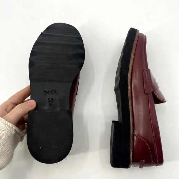 Coach Indie Box Maroon Penny Loafers