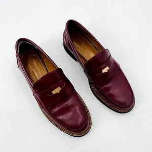 Coach Indie Box Maroon Penny Loafers