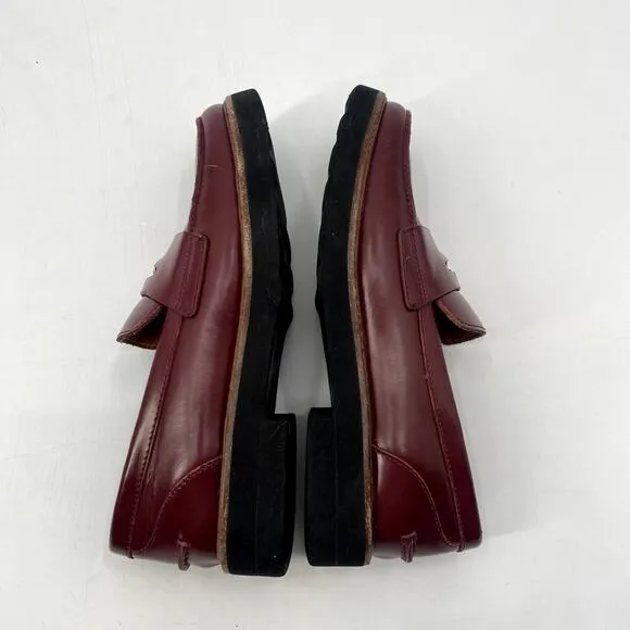 Coach Indie Box Maroon Penny Loafers