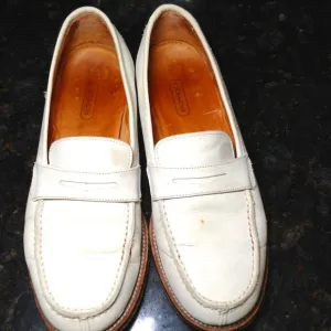 Coach Ivory Leather Penny Loafers; 5.5B, Collegiate, Classic, Quite Lux, Retro