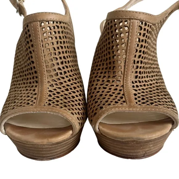 Coach Jaklyn Perforated Wedge Cage Sandals