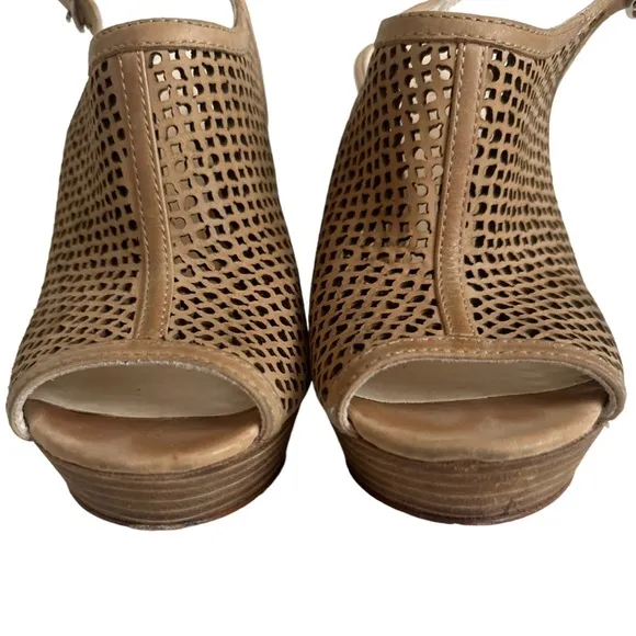 Coach Jaklyn Perforated Wedge Cage Sandals