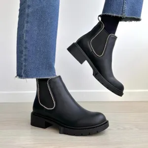 Coach Levy Bootie Studded Chelsea Boots Size 10 Black Leather Chunky
