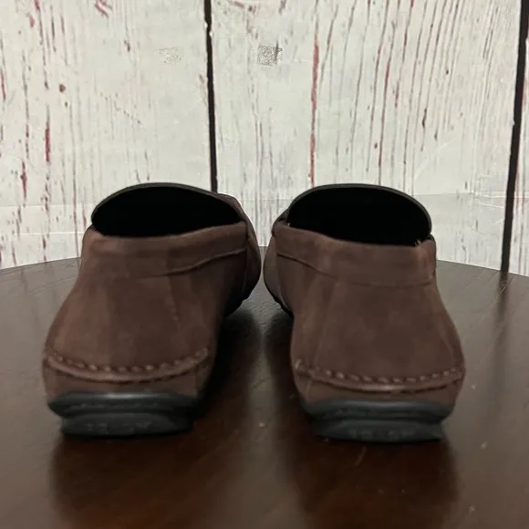 COACH MOTT DRIVER DARK MAHOGANY Men's Suede Loafers driving shoes size 9D NIb