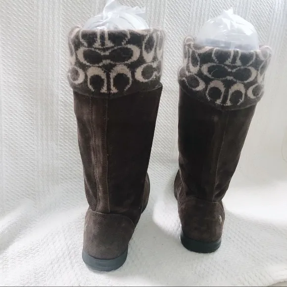 Coach | NWOT Tatum Suede Logo Boots 8.5