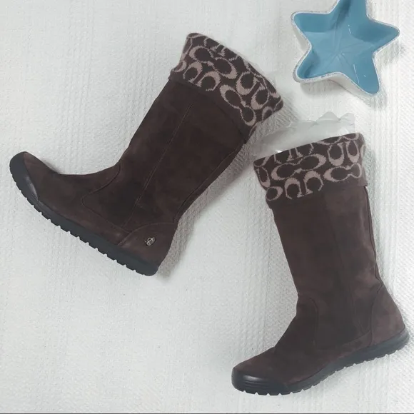 Coach | NWOT Tatum Suede Logo Boots 8.5