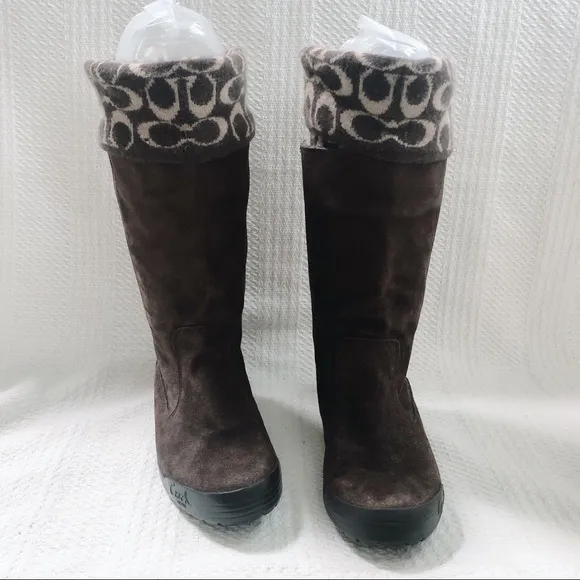 Coach | NWOT Tatum Suede Logo Boots 8.5