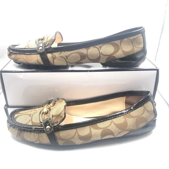 Coach Perri Driving Loafers Flats Logo Slip On 7B