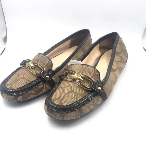 Coach Perri Driving Loafers Flats Logo Slip On 7B