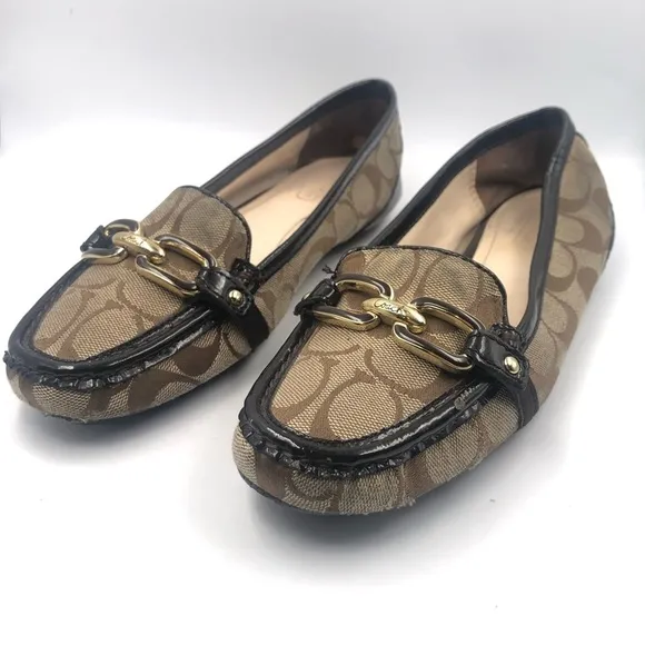 Coach Perri Driving Loafers Flats Logo Slip On 7B