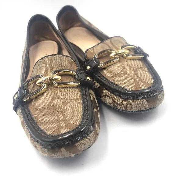 Coach Perri Driving Loafers Flats Logo Slip On 7B