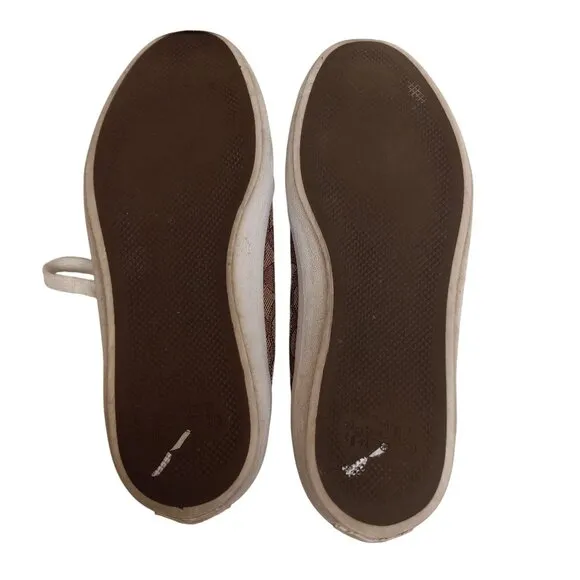 Coach Size 8 8B Sneakers Signature Canvas Lace Up Brown White Napa Leather