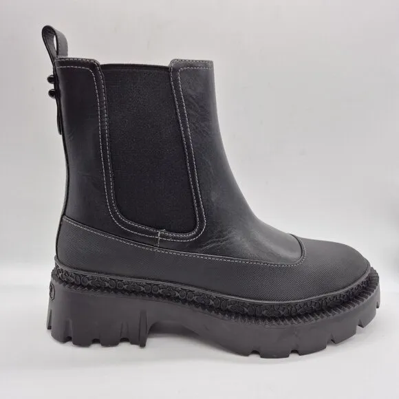Coach Women's Bootie Jayla Leather Bootie Women's Size 7 B Black Chunky