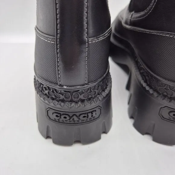 Coach Women's Bootie Jayla Leather Bootie Women's Size 7 B Black Chunky
