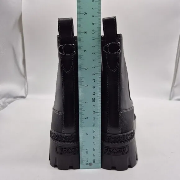 Coach Women's Bootie Jayla Leather Bootie Women's Size 7 B Black Chunky