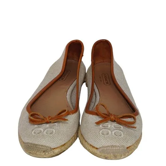 Coach Tan/Khaki Colored Espadrilles Flats, Size 10