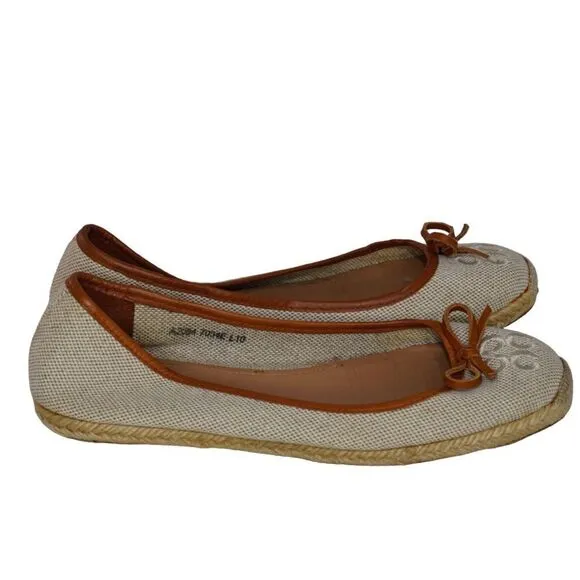 Coach Tan/Khaki Colored Espadrilles Flats, Size 10