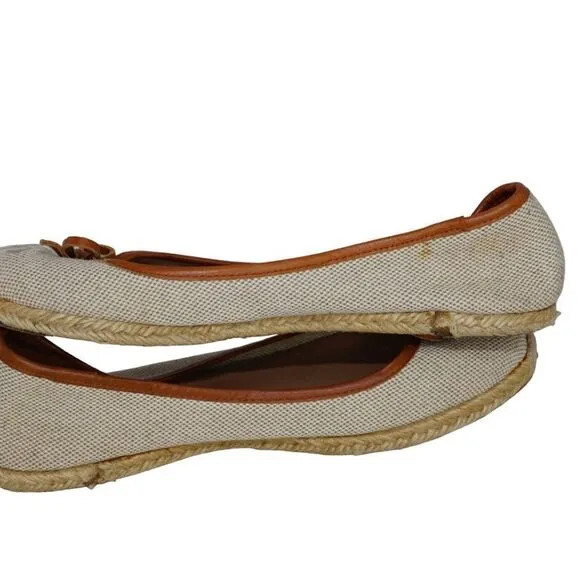 Coach Tan/Khaki Colored Espadrilles Flats, Size 10