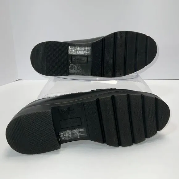 Cobb Hill‎ Black Leather Penny Loafers Lug Sole Chunky Platform Shoes Size 9