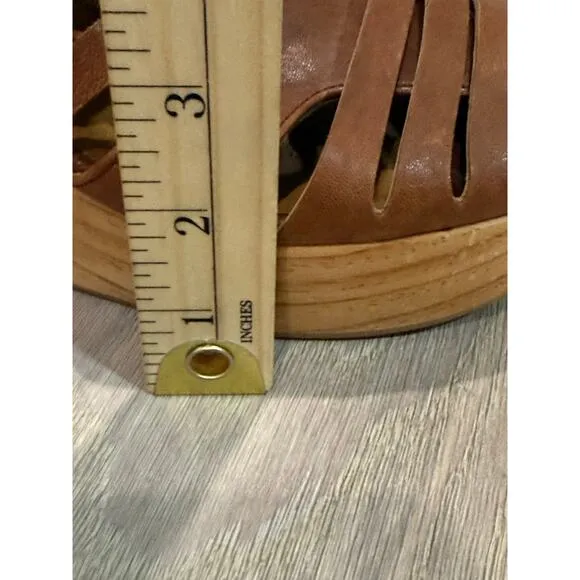 Coclico Wedge Sandals Women’s Size 8.5 (39) Wooden Platform Leather Summer Boho