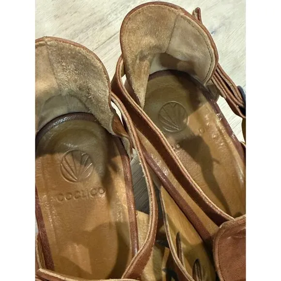 Coclico Wedge Sandals Women’s Size 8.5 (39) Wooden Platform Leather Summer Boho
