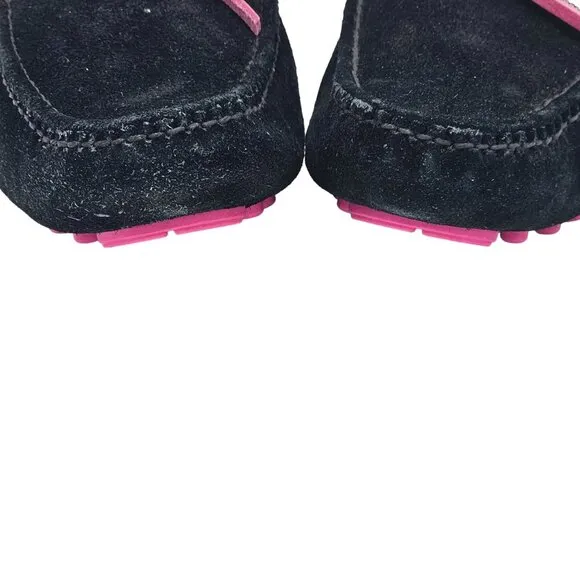 Cole Haan Air Black and Pink Suede Driving Loafers Mens size 13M Casual Shoes 46