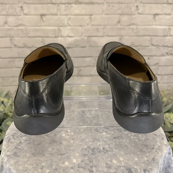 Cole Haan - Black Leather Round Toe Tube Moc Dress Penny Loafers Mens 9M🖤EUC