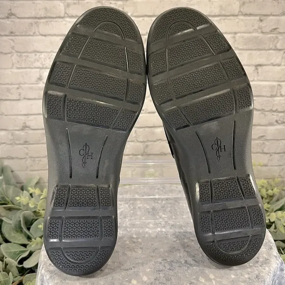 Cole Haan - Black Leather Round Toe Tube Moc Dress Penny Loafers Mens 9M🖤EUC