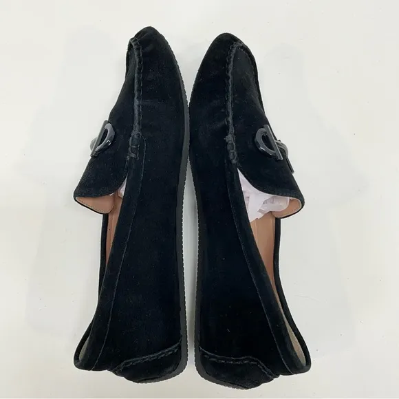 COLE HAAN Black suede horse bit loafers size 6.5