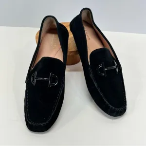 COLE HAAN Black suede horse bit loafers size 6.5