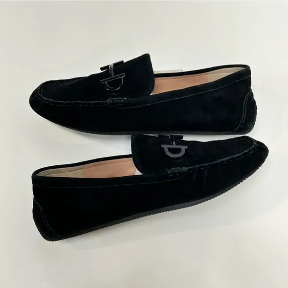 COLE HAAN Black suede horse bit loafers size 6.5