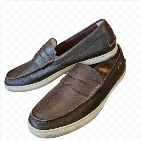 Cole Haan Brown Leather Marine Preppy Quiet Luxury Penny Loafers Old Money 12