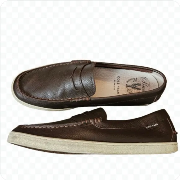 Cole Haan Brown Leather Marine Preppy Quiet Luxury Penny Loafers Old Money 12