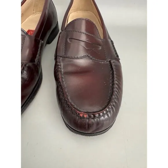 COLE HAAN Brown Leather Penny Loafers Men’s Size 12 flaw see photos
