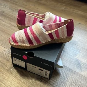 Cole Haan Cloudfeel Stitchlite Espadrille NIB Size 8 Festival Fuschia Pink/White