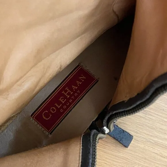 Cole Haan Country Mid-Calf Leather Boots 11B Taupe Brown Gray Color