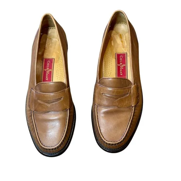 Cole Haan Douglas Country Brown Leather Penny Loafers Size 9 M